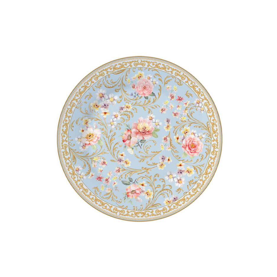 Dessert plate Ø 19 cm in Bone China MAJESTIC FLOWERS