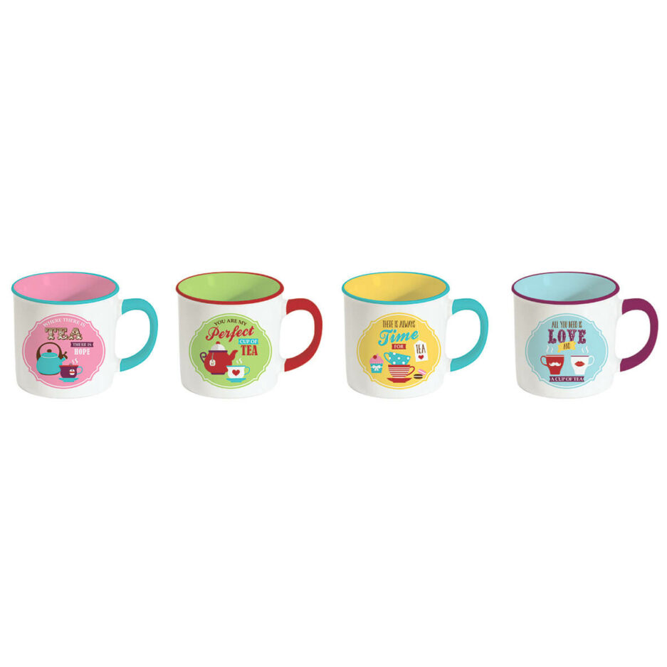 Set 4 Mug in stoneware 300ml in scatola