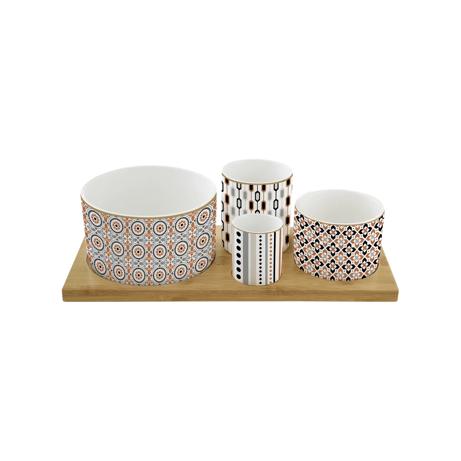 Set per aperitivo in porcellana 29 x 13 cm GEOETHNIC