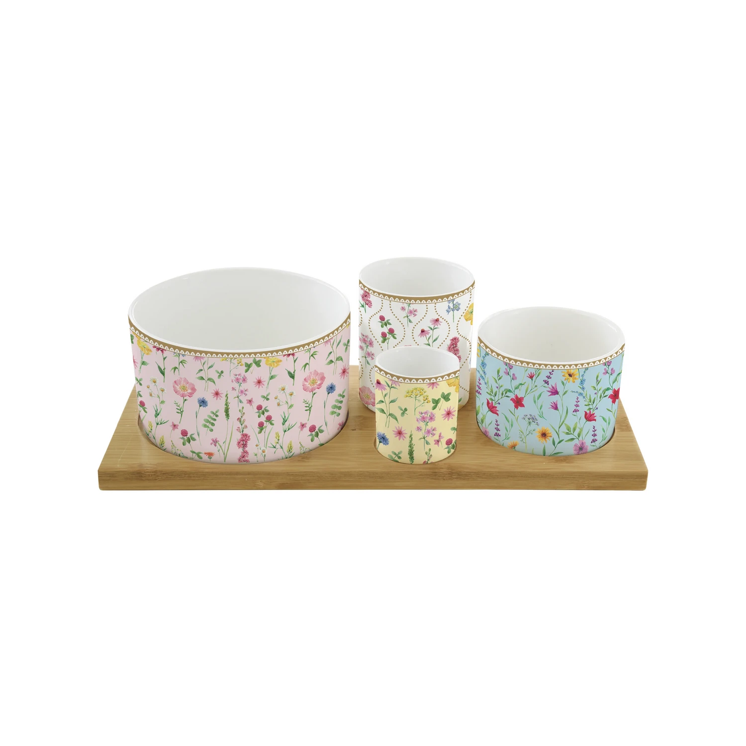Set apéritif en porcelaine 29x13 cm MEADOW FLOWERS