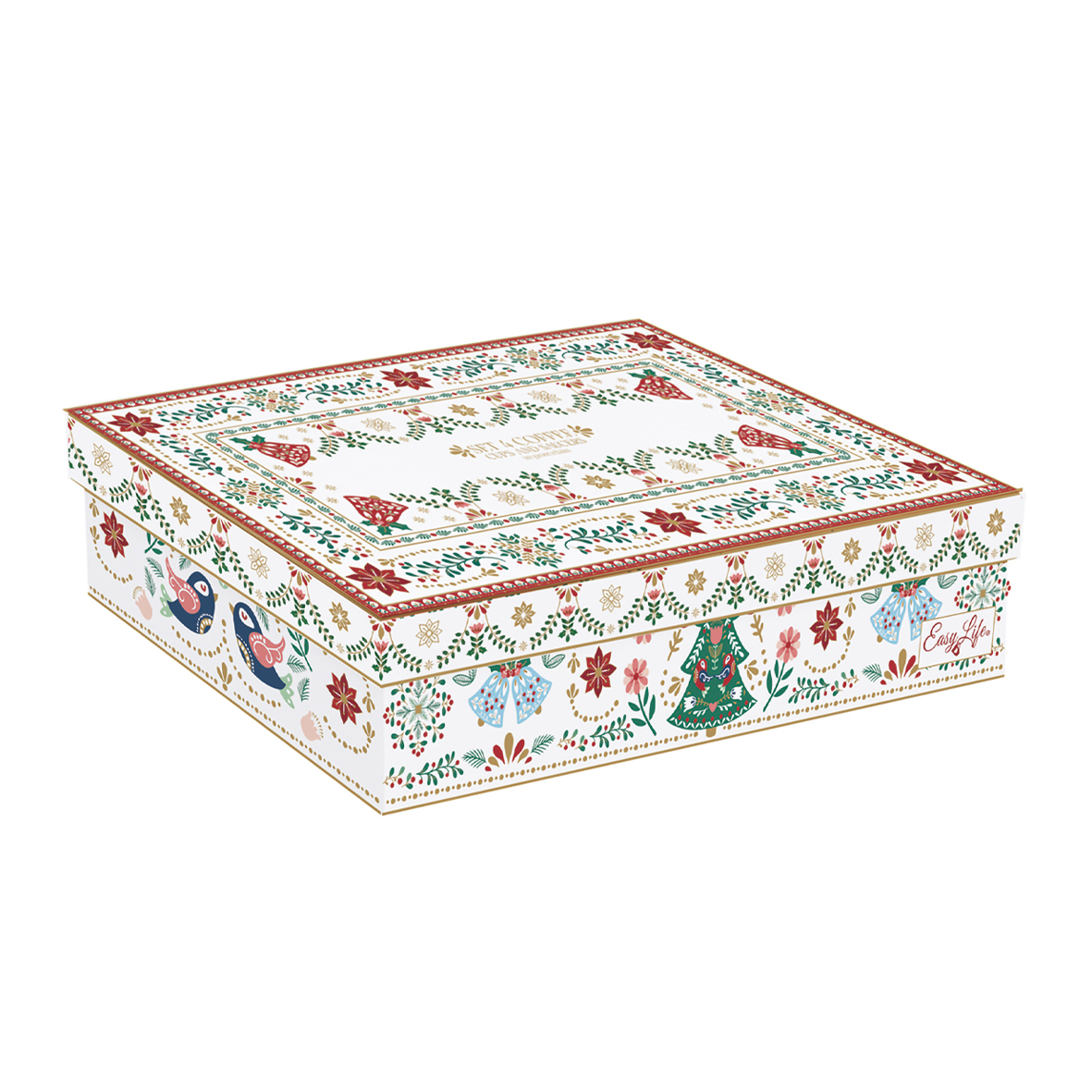 Set 4 tazzine da caffé con piattino in porcellana 100 ml CHRISTMAS FOLK - immagine 3