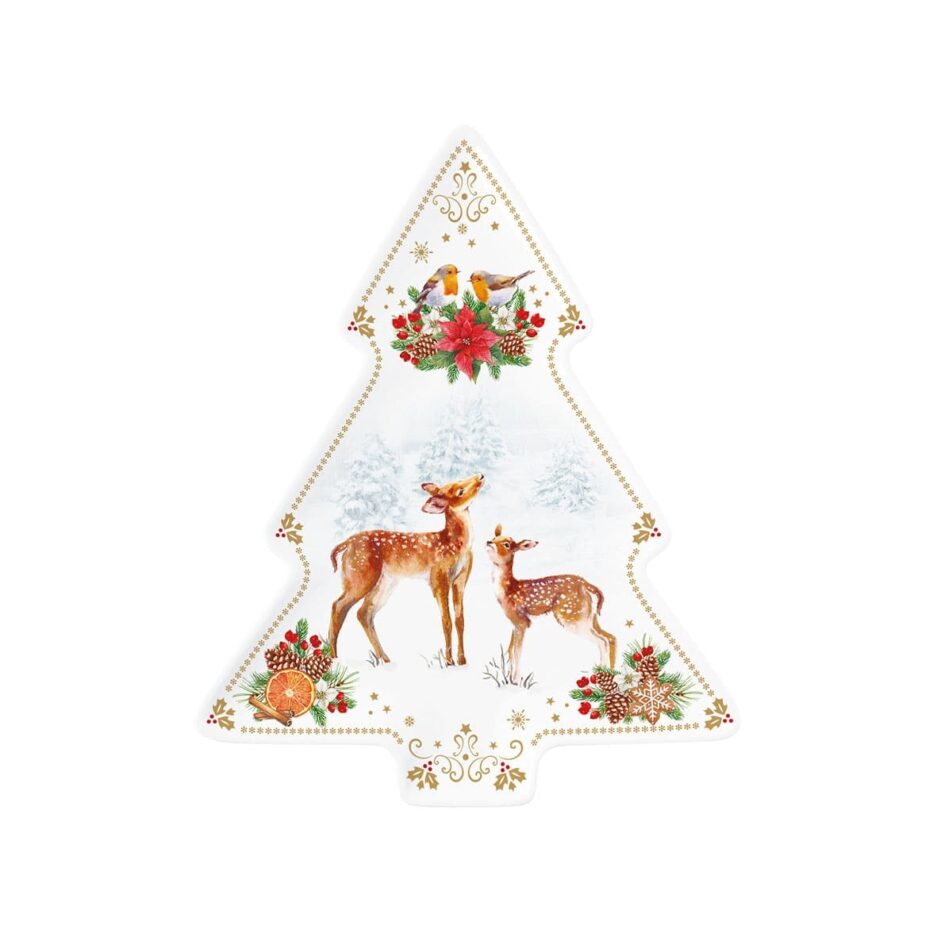 Piattino a forma di abete De CHRISTMAS MELODY