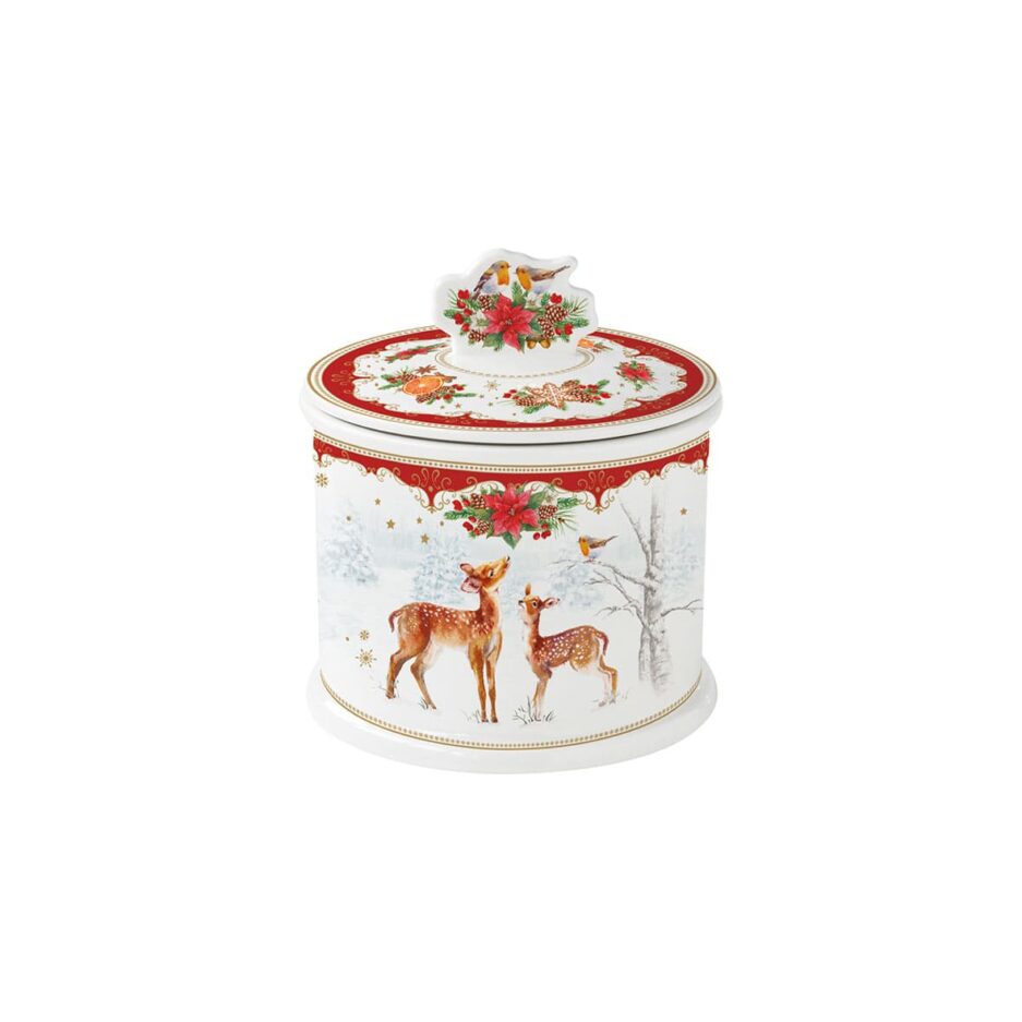 Porcelain cookie jar Ø 14 cm h 16 cm CHRISTMAS MELODY