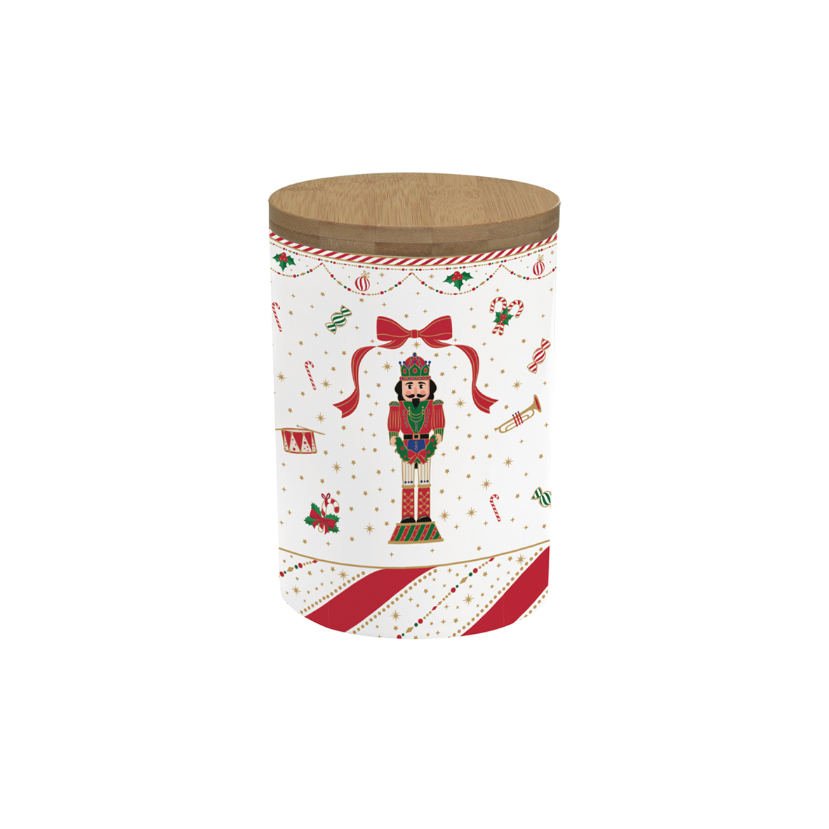 Barattolo da cucina in porcellana con coperchio in bambù NUTCRACKER TWIST