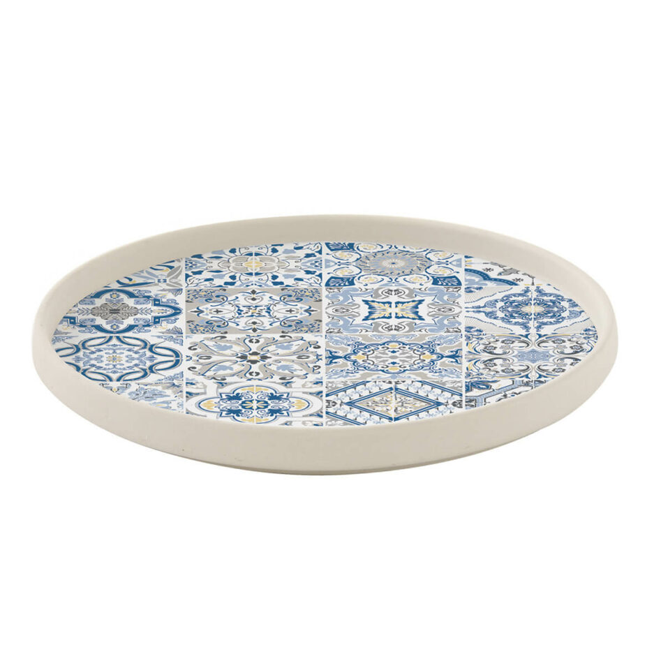 Set 6 side plate Ø21 cm in porcelain BLUE