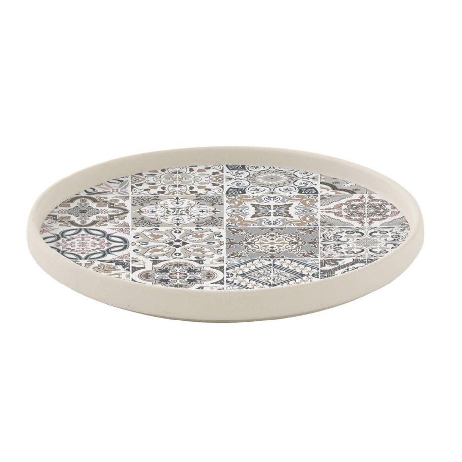 Set 6 side plate Ø21 cm in porcelain GREY