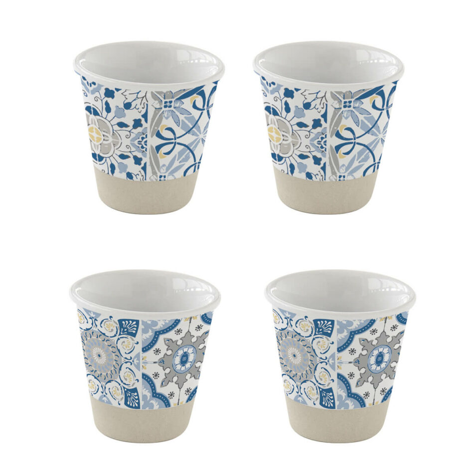 Set 4 bicchierini in porcellana caffè 100 ml BLUE