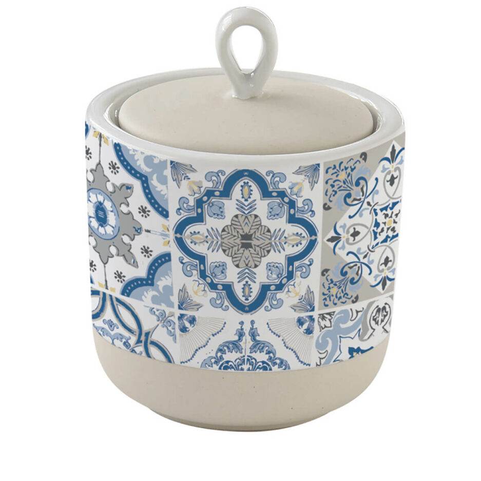 Set 6 barattolo in porcellana 8 cm BLUE