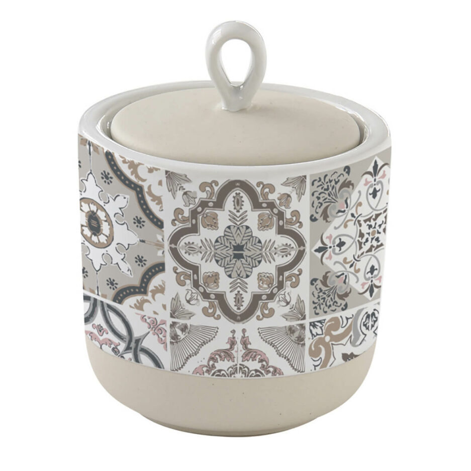 Set 6 barattolo in porcellana 8 cm GREY