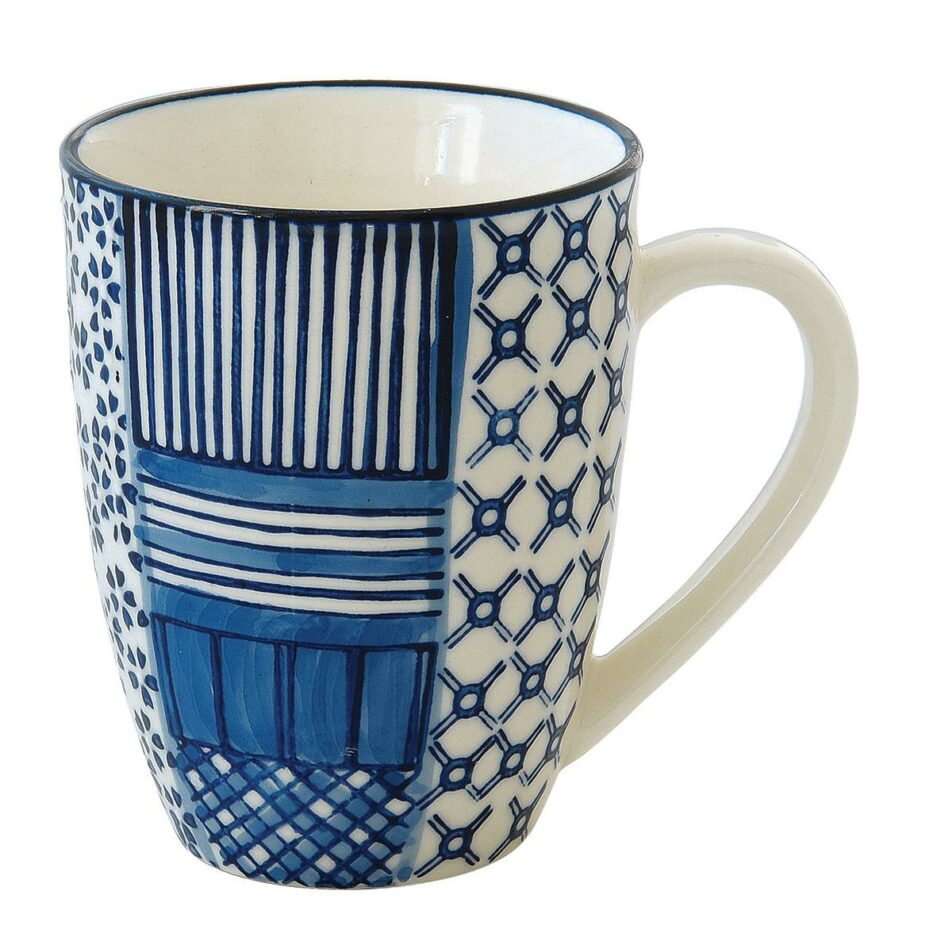Mug individuel en grès de 350 ml, peint à la main, dans une boîte cadeau ORIENTAL