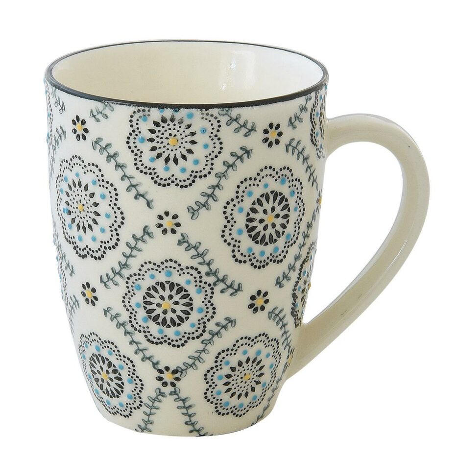 Stoneware hand painted single mug 350 ml in gift box