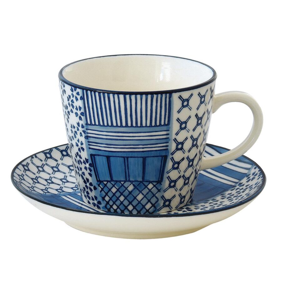 Stoneware hand painted tea cup & saucer 300 ml in gift box