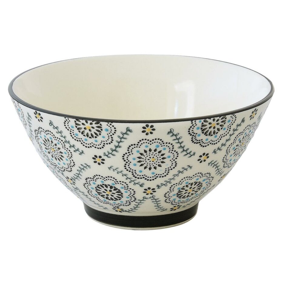 Ensemble de 6 bols Ø15 cm en grès peint à la main en vracTEXTURE BLUE