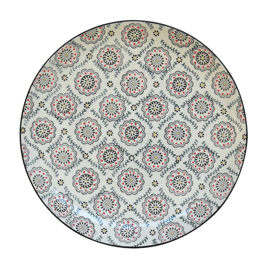 Ensemble de 6 assiettes plates en grès peint à la main Ø25,5 cm en vracTEXTURE