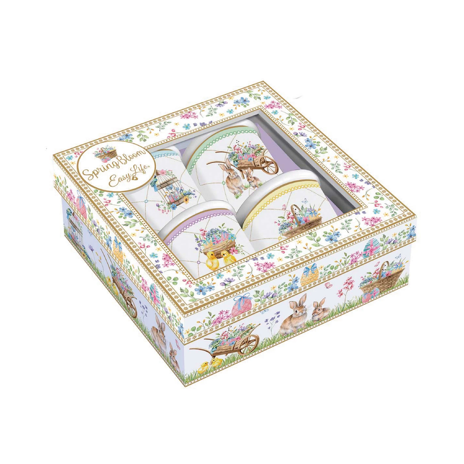 Alternative view of Set of 4 coffee porcelain cups 100 ml SPRING BLOOM