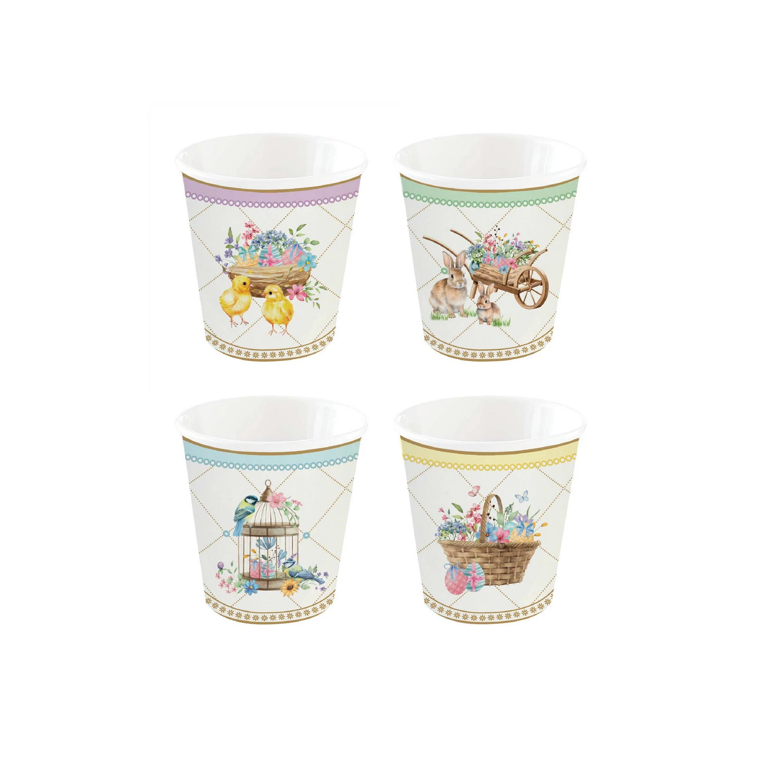 Set of 4 coffee porcelain cups 100 ml SPRING BLOOM