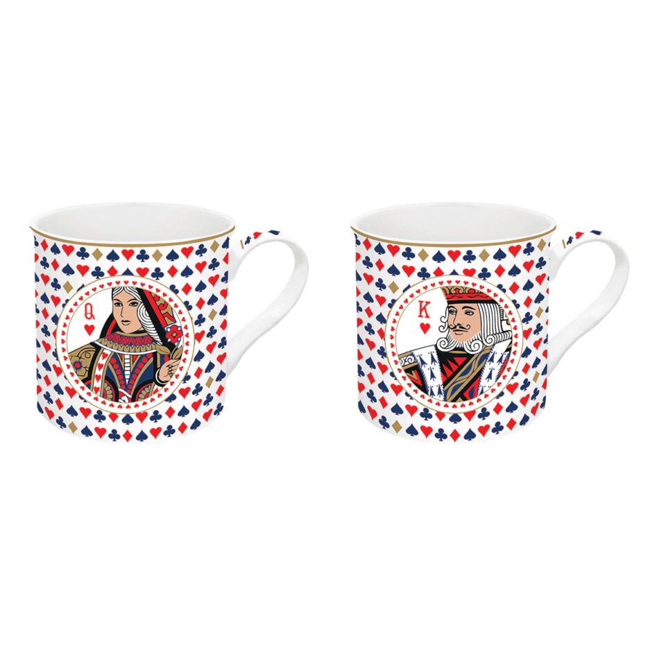 Set 2 high quality fine China mugs 300 ml CASINO' ROYALE