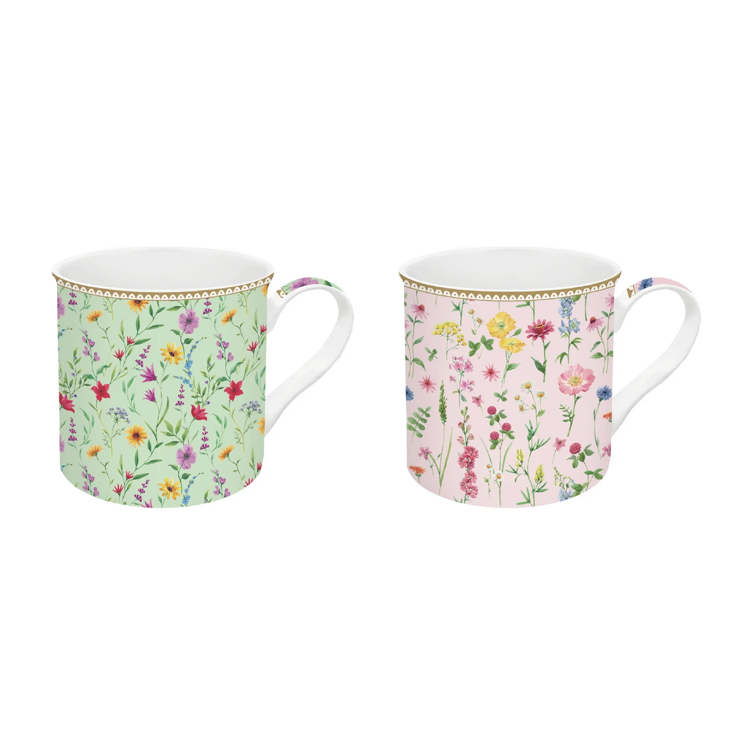 Set of 2 mugs in porcelain 300 ml MEADOW FLOWERS