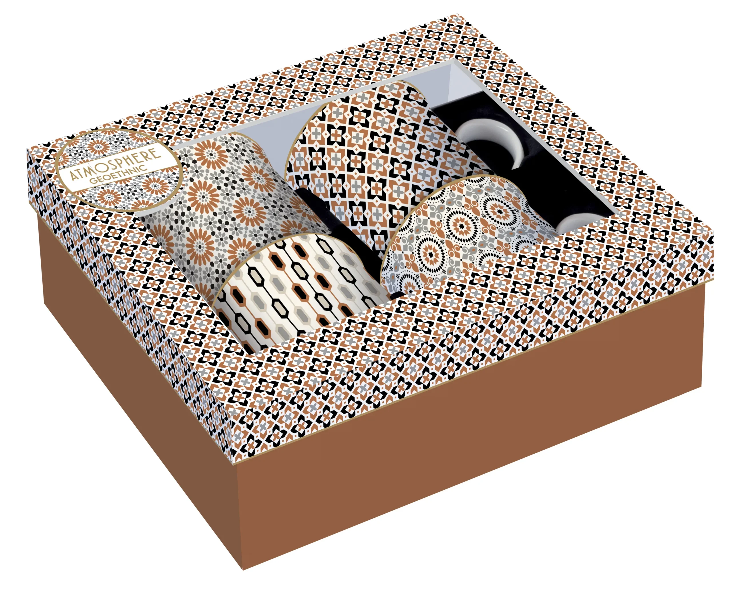 Alternative view of Set 4 tazze in porcellana 300 ml GEOETHNIC