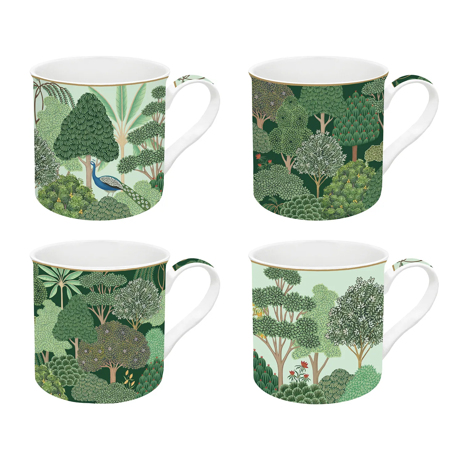 Set 4 tazze in porcellana 300 ml WOODLAND