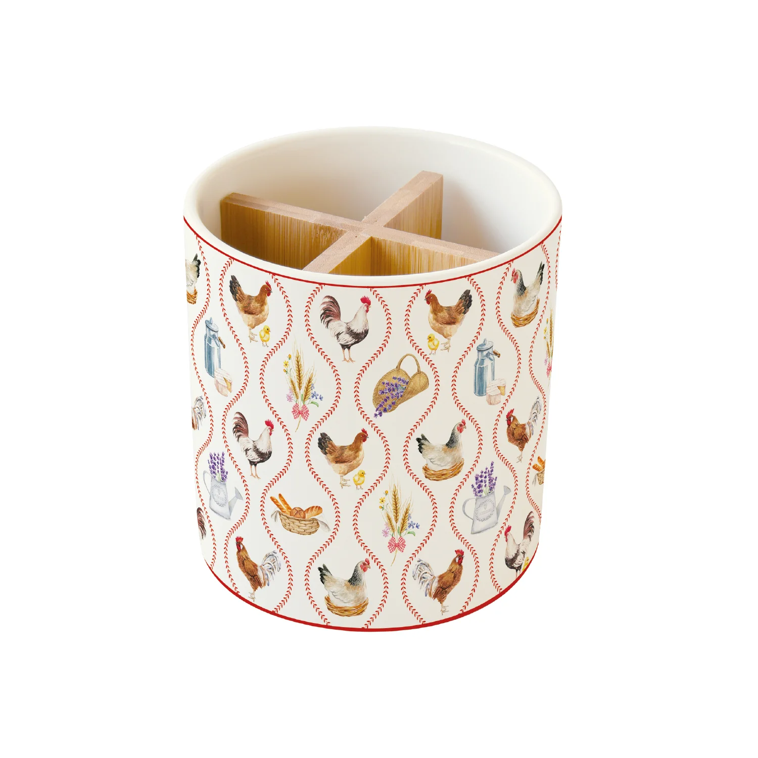 Cutlery holder in porcelain 14.5 x 13.5 cm COUNTRY LIFE