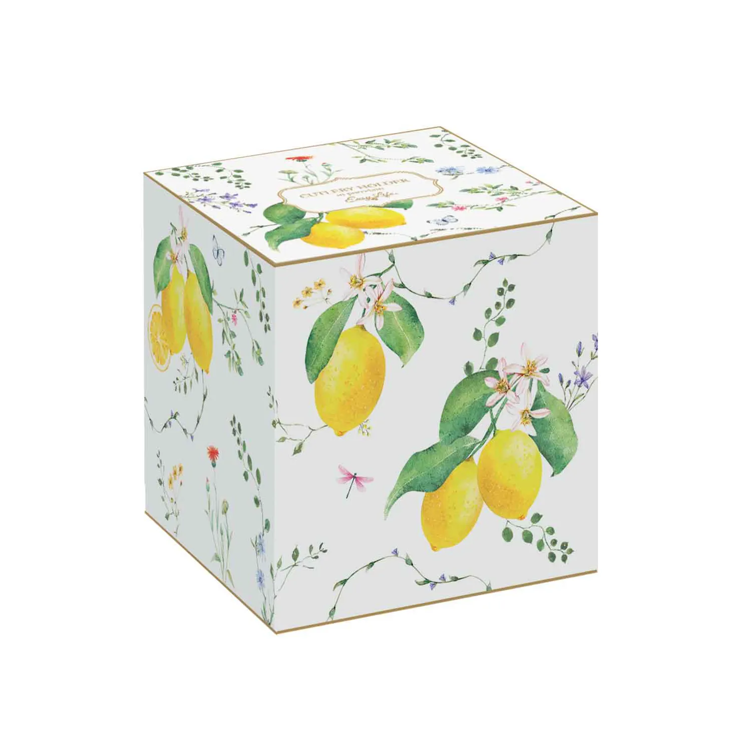 Alternative view of Cutlery holder in porcelain 14,5 x 13,5 cm FLEURS ET CITRONS