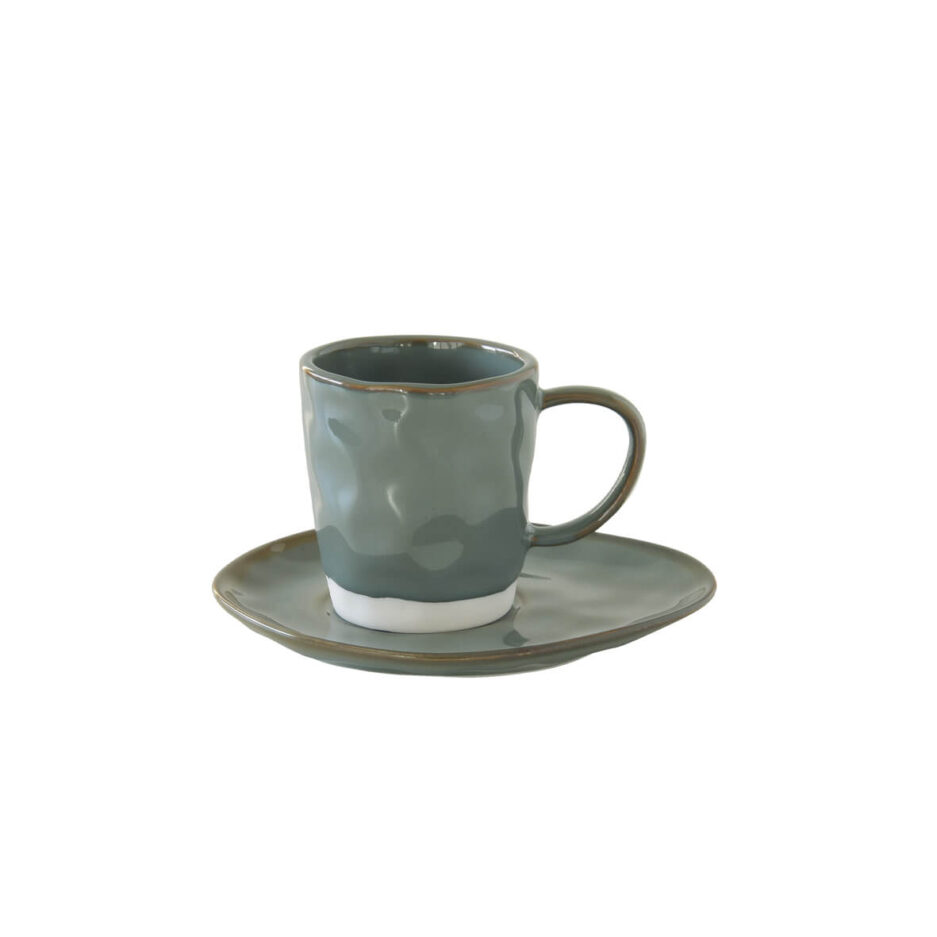 Set 6 Porcelain cups with saucer 250 ml CELADON