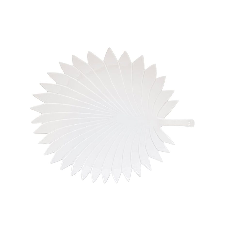 Feuille en porcelaine en forme de ginko, 35x29 cm LEAVES WHITE