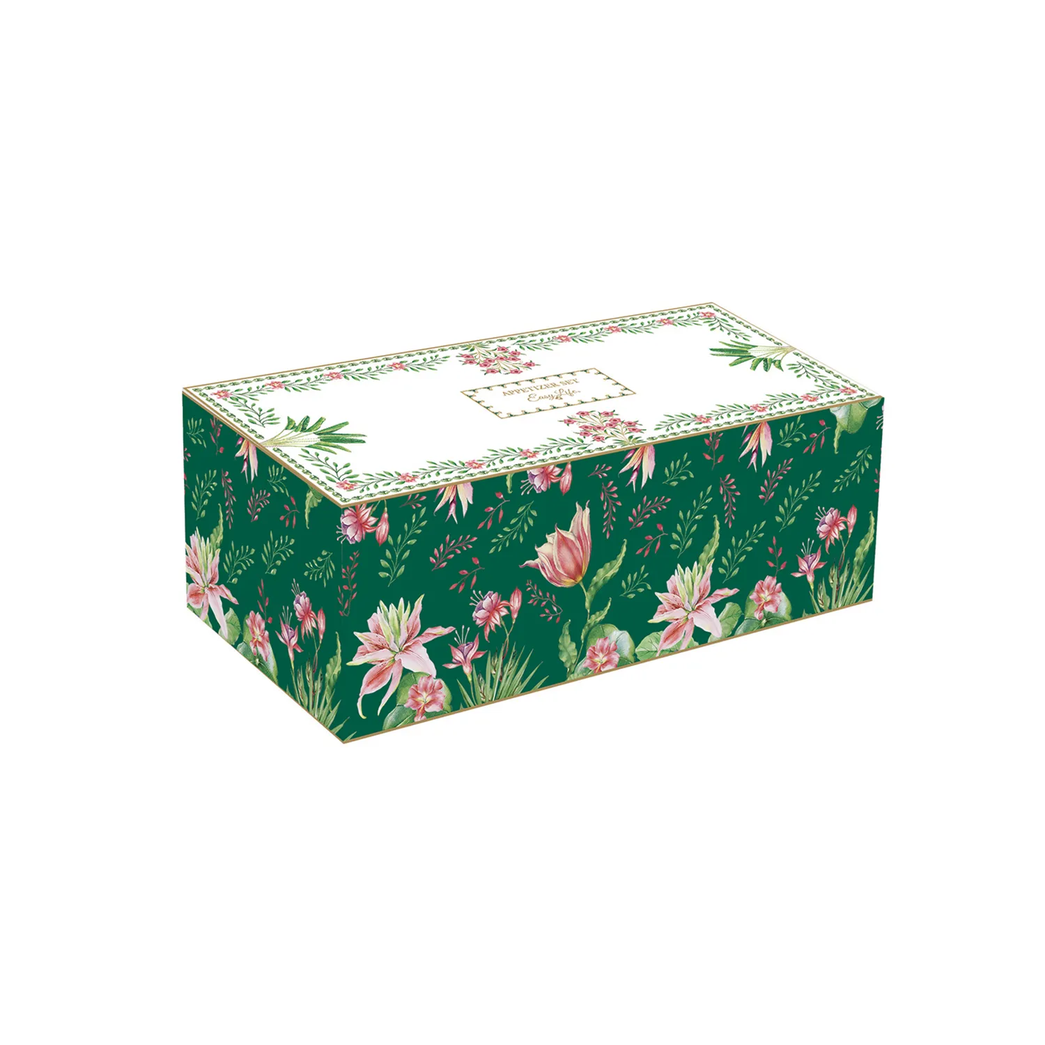 Alternative view of Apertif set in porcelain 29 x 13 cm BOTANIC CHIC
