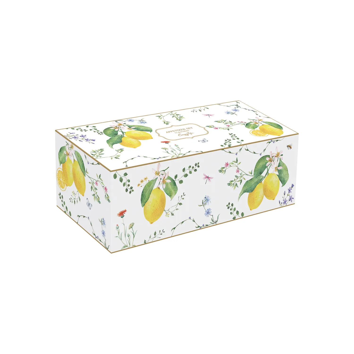 Alternative view of Apertif set in porcelain 29 x 13 cm FLEURS ET CITRONS