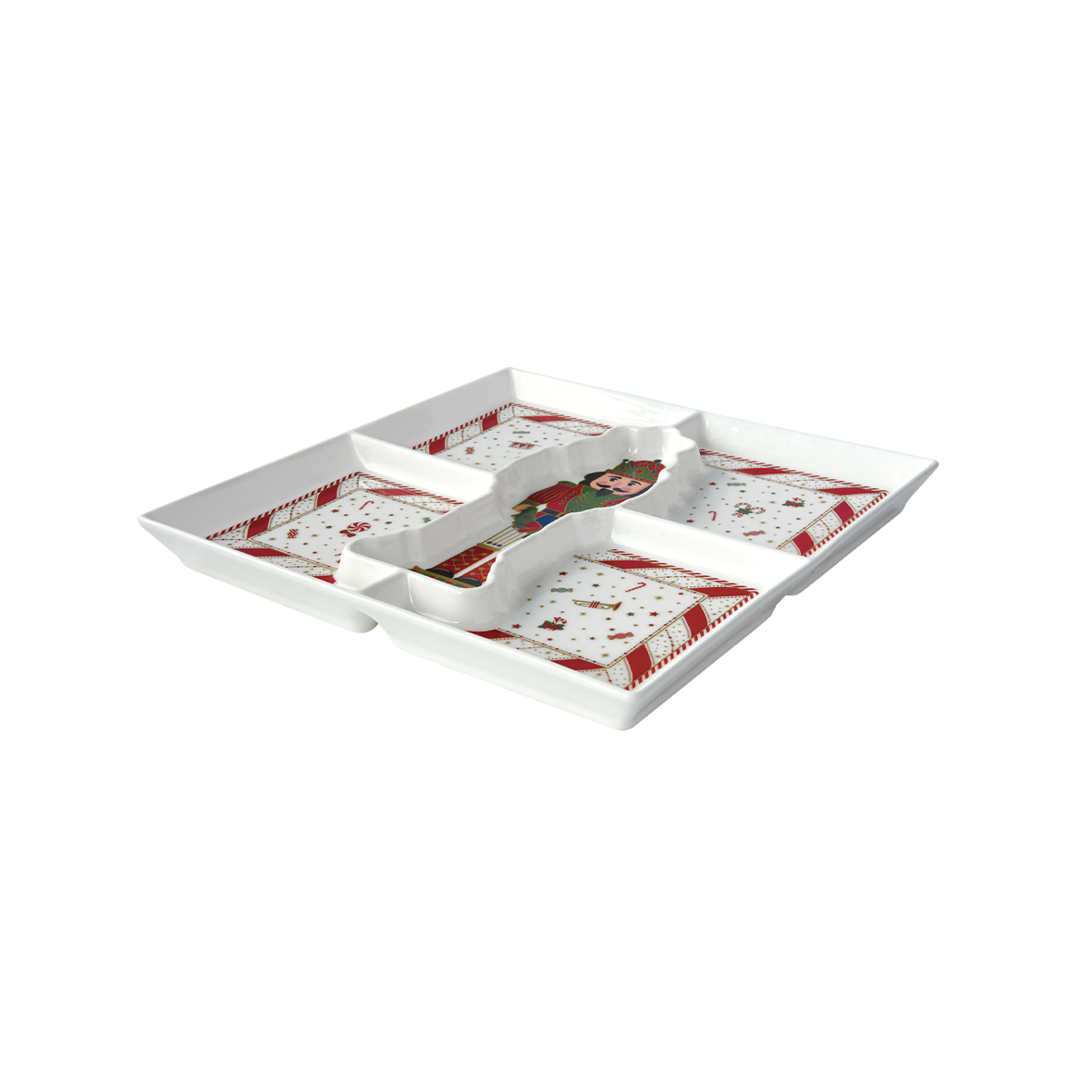 Alternative view of Assiette à apéritif en porcelaine 25 x 25 cm in colour box NUTCRACKER TWIST