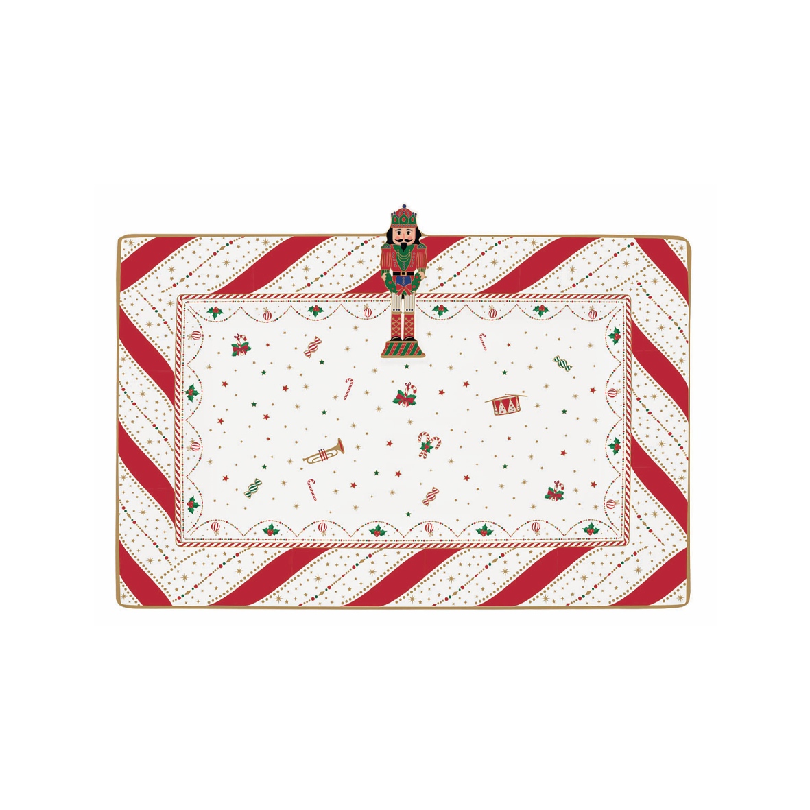 Piatto da portata in porcellana 36 x 24 cm NUTCRACKER TWIST