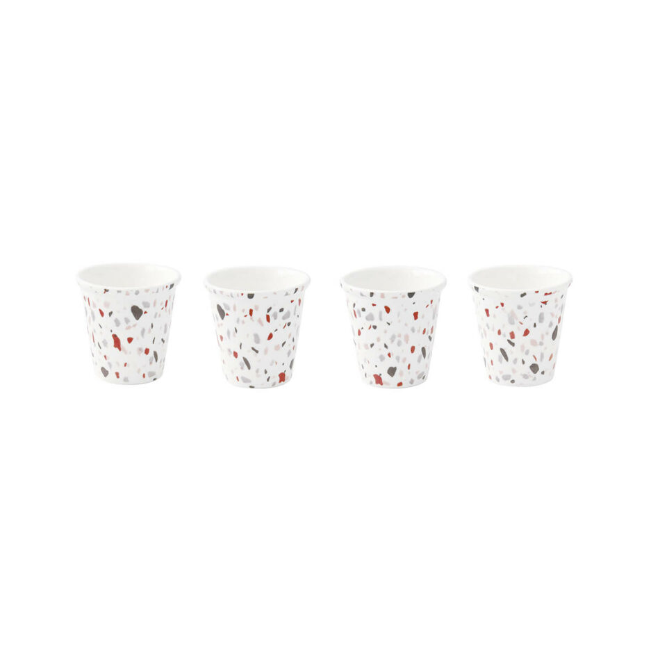 Set 4 bicchierini caffè 100 ml in porcellana TERRAZZO