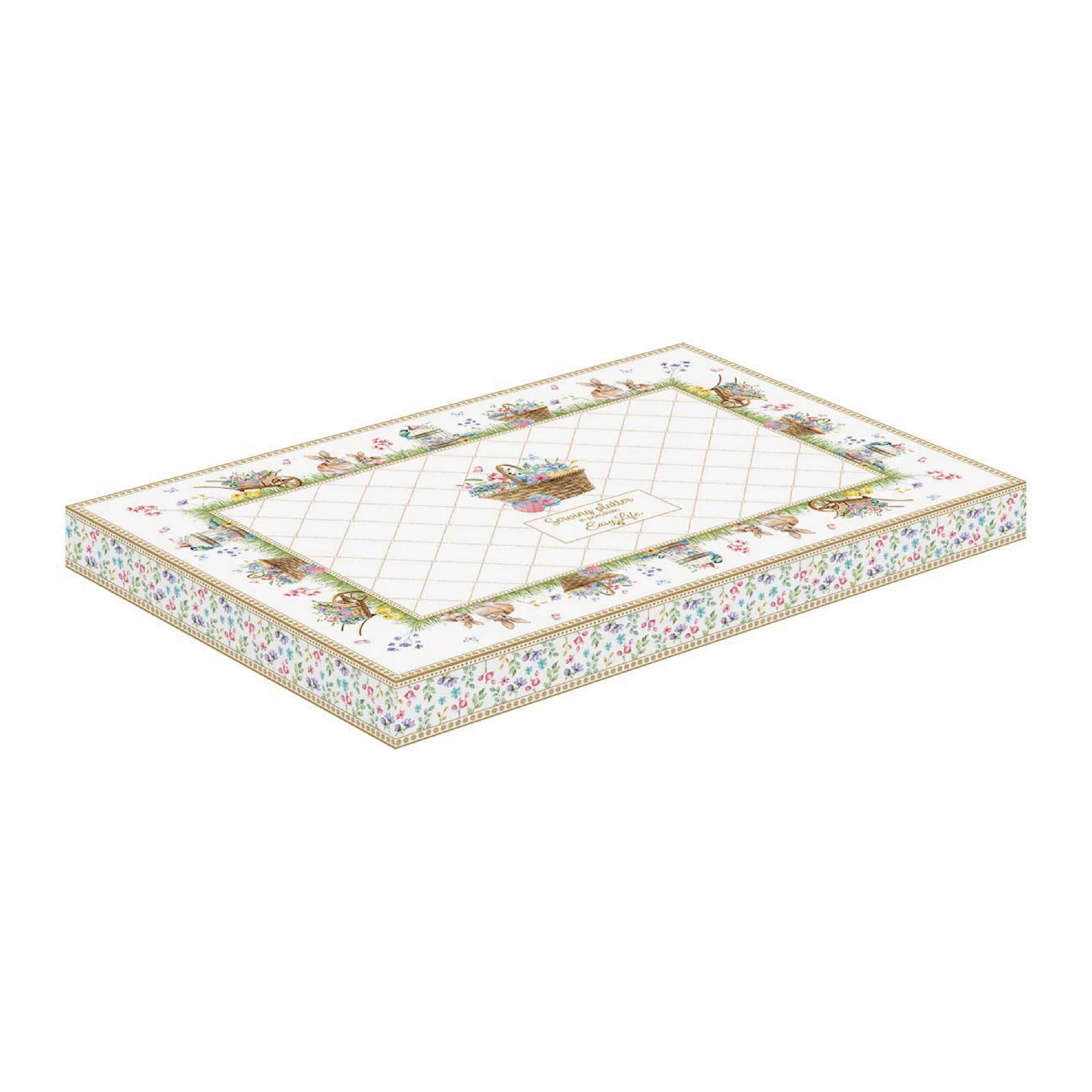 Alternative view of Serving platter in porcelain 35 x 24,5 cm SPRING BLOOM