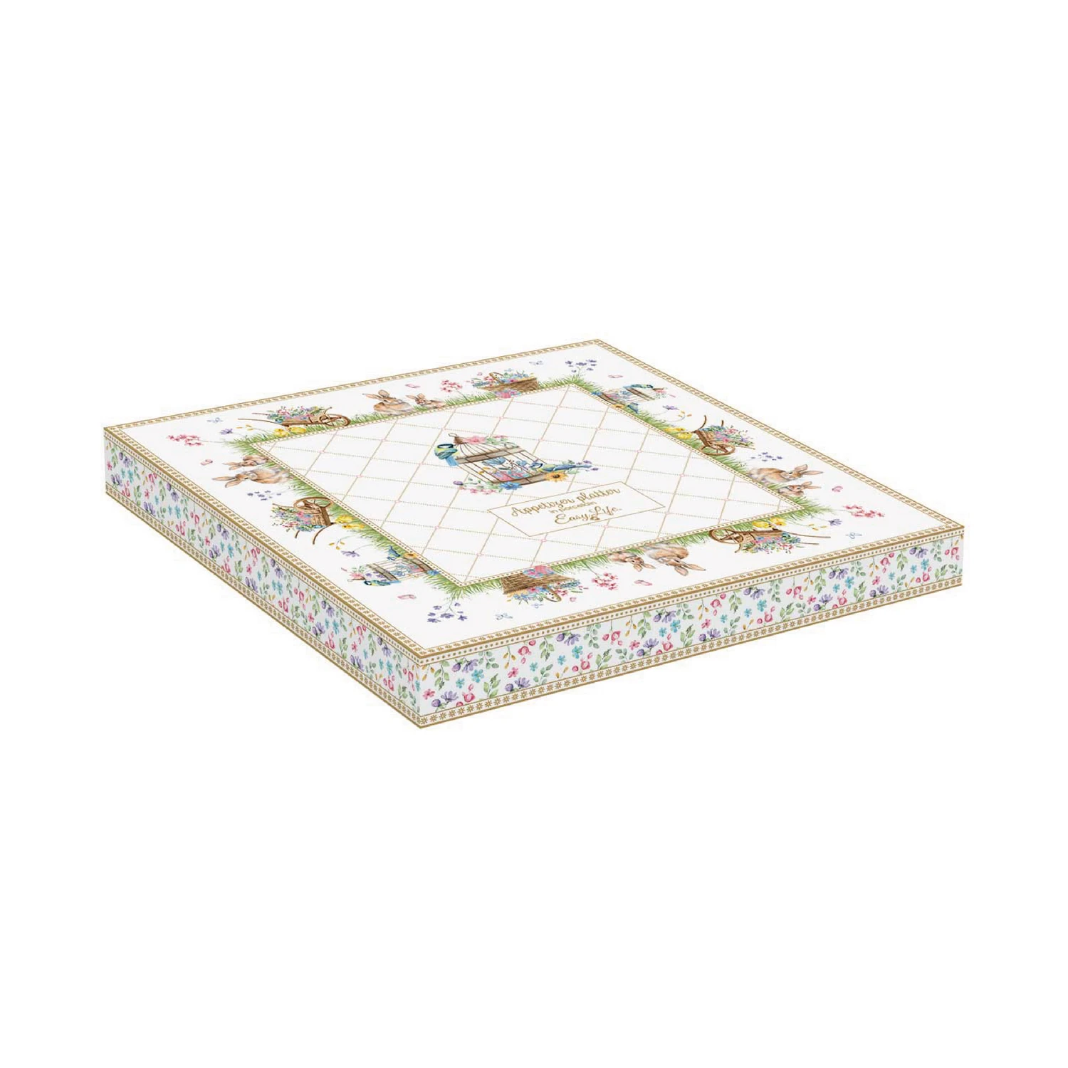 Alternative view of Compartment appetizer plate in porcelain 25 x 25 cm SPRING BLOOM