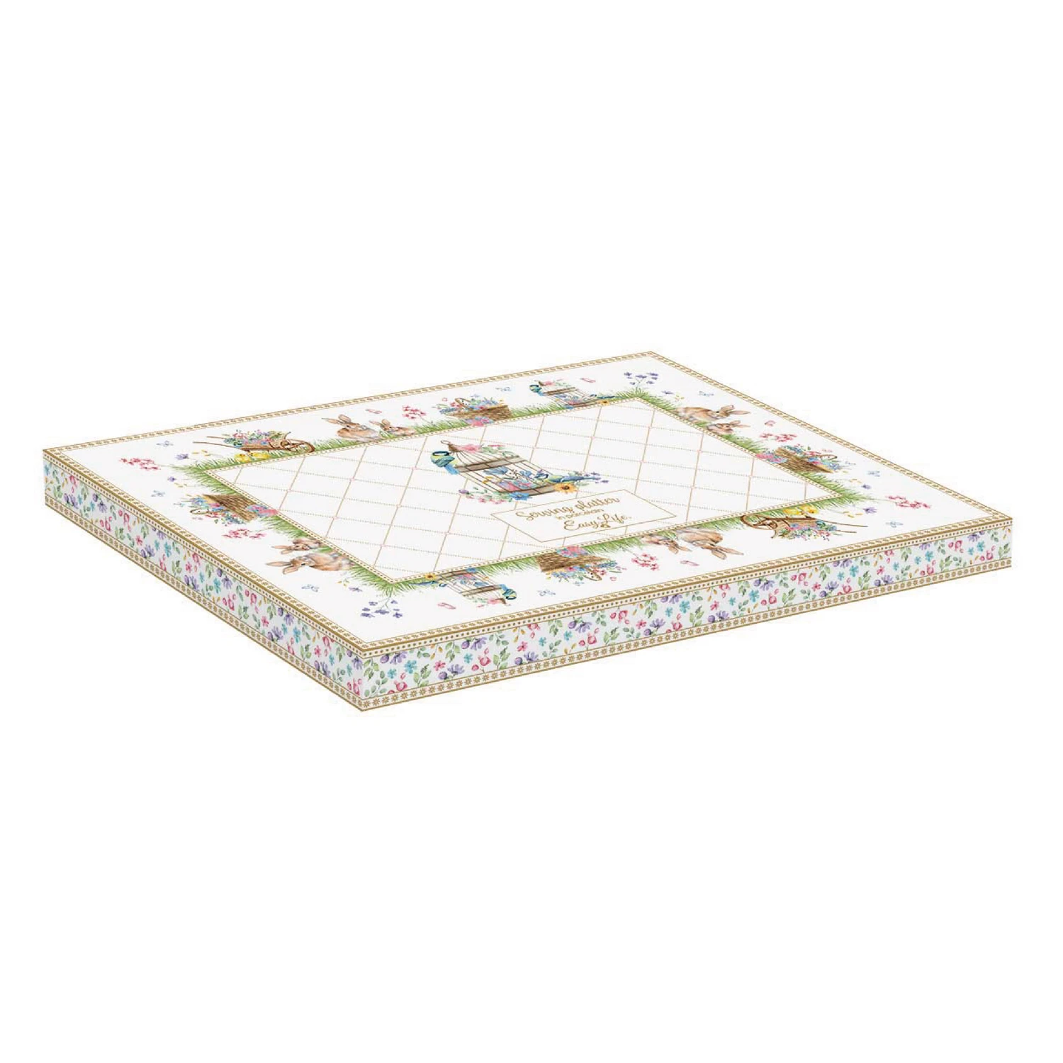 Alternative view of Serving platter in porcelain 30 x 21 cm SPRING BLOOM