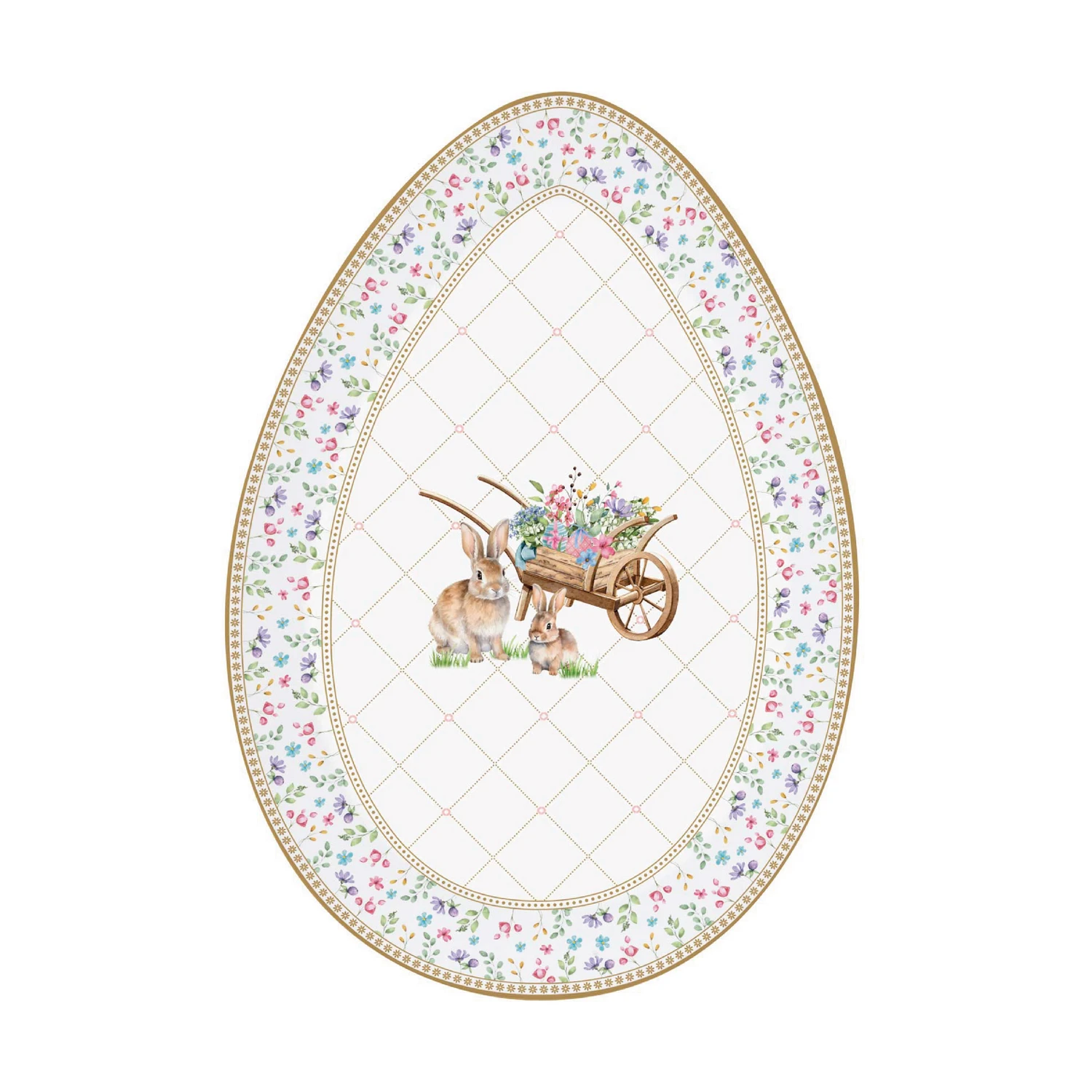 Serving platter in porcelain 30 x 21 cm SPRING BLOOM