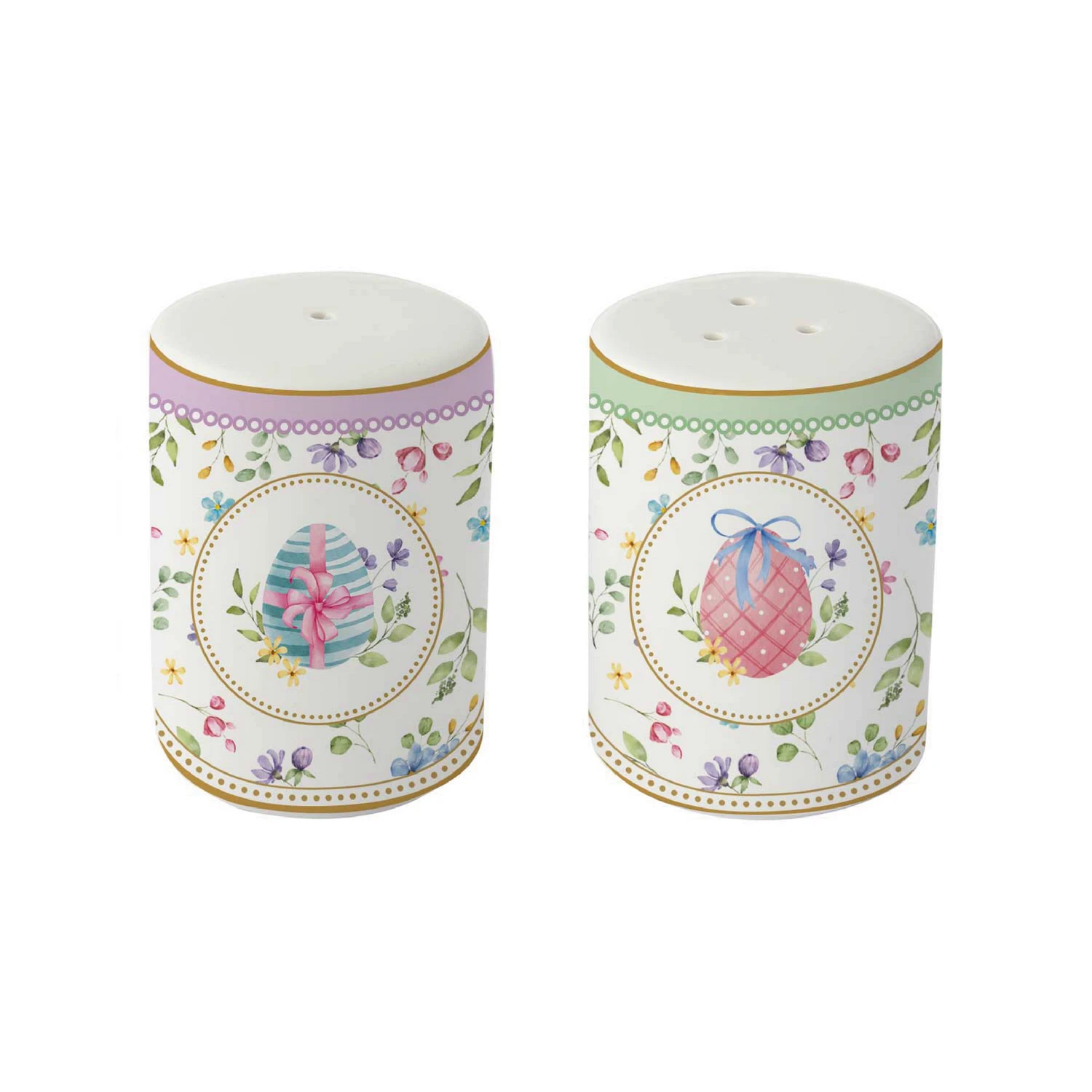 Coffre sel et poivre en porcelaine h 7 cm SPRING BLOOM