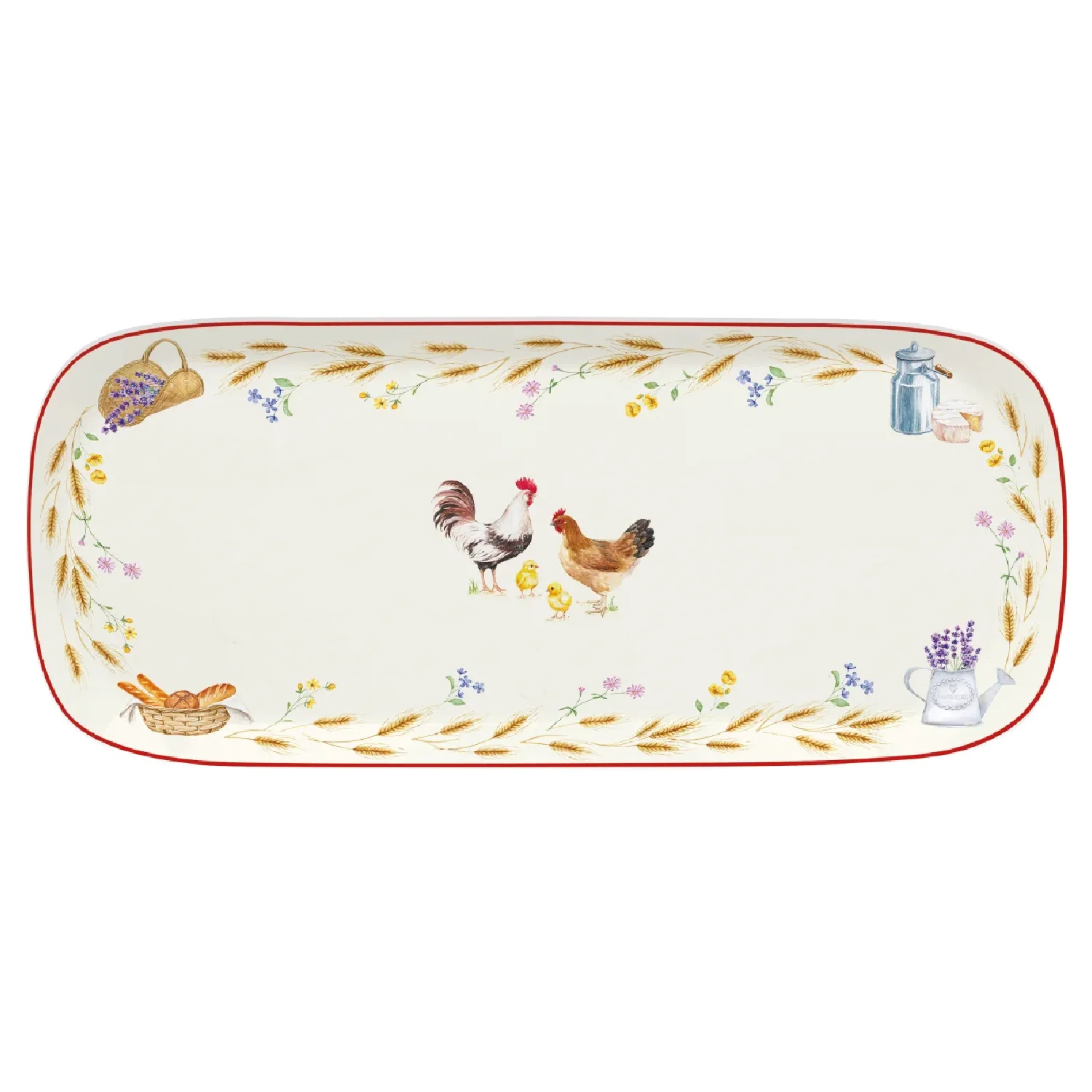 Serving platter in porcelain 40 x 17.5 cm COUNTRY LIFE