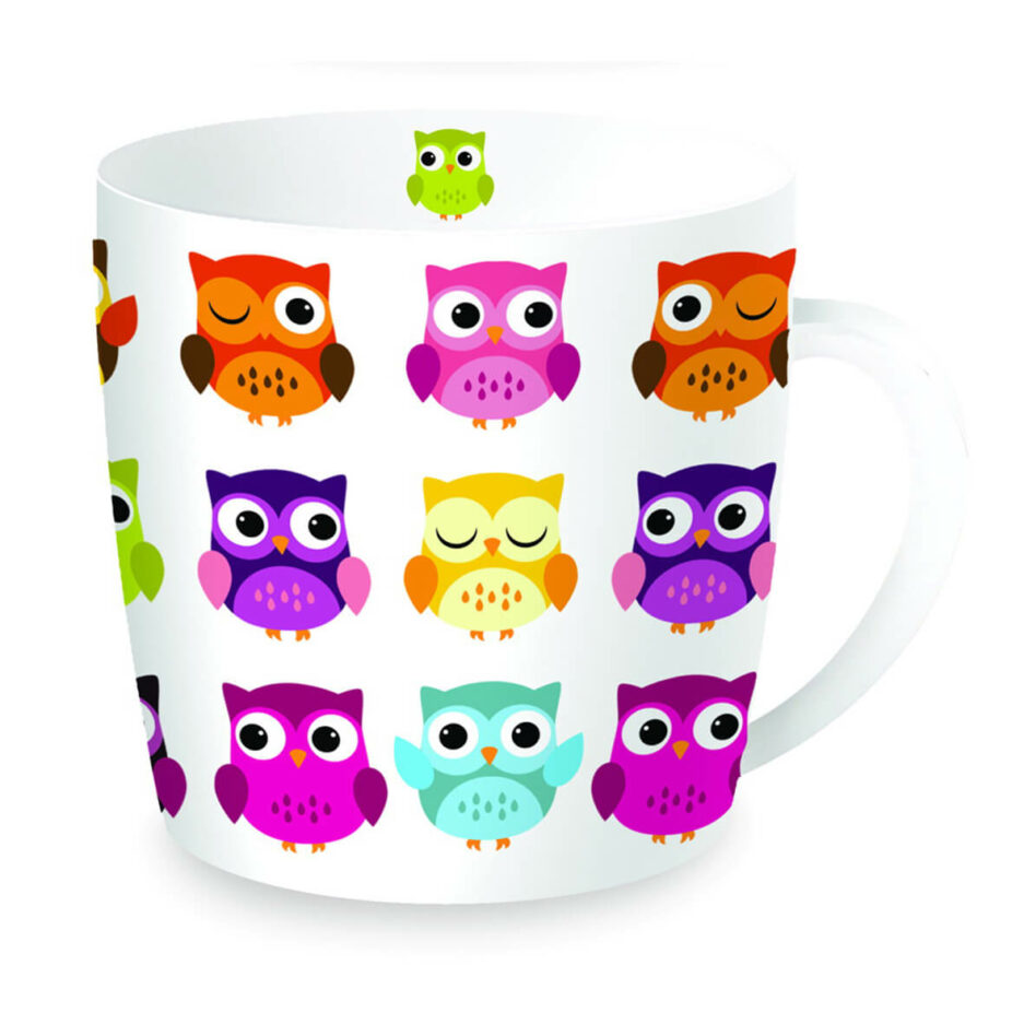 Tazza in porcellana in scatola latta OWLS ALL-OVER