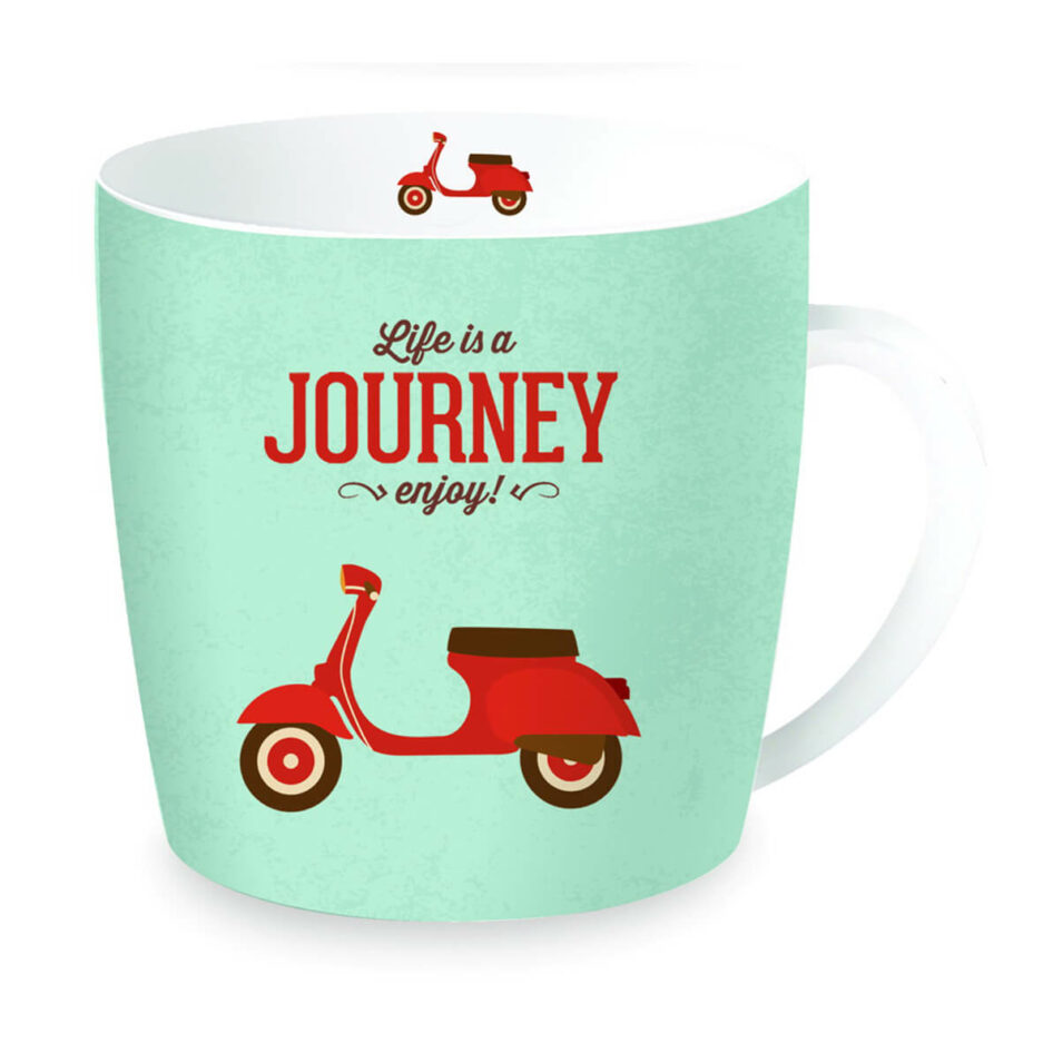 Tazza in porcellana in scatola latta RETRO TRAVEL SCOOTER