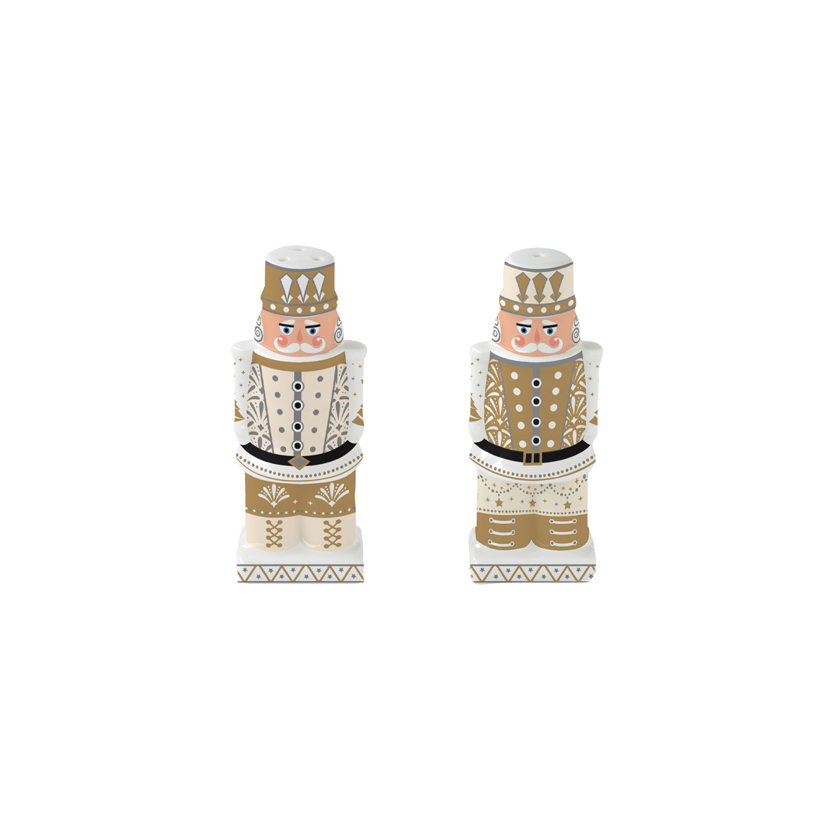 Coffre sel et poivre en porcelaine h 9 cm ROYAL NUTCRACKER