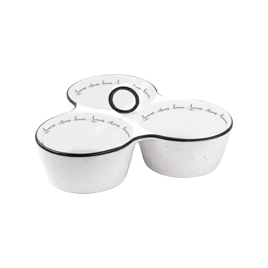 Porcelain appetizer set 20,5x17 cm with 3 bowls AMALFI
