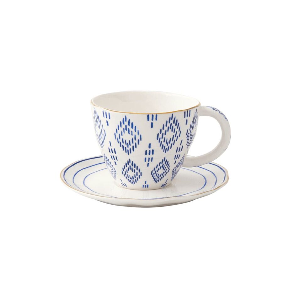 Tazza da the 280 ml con piattino in porcellana ELEGANCE - vers.A