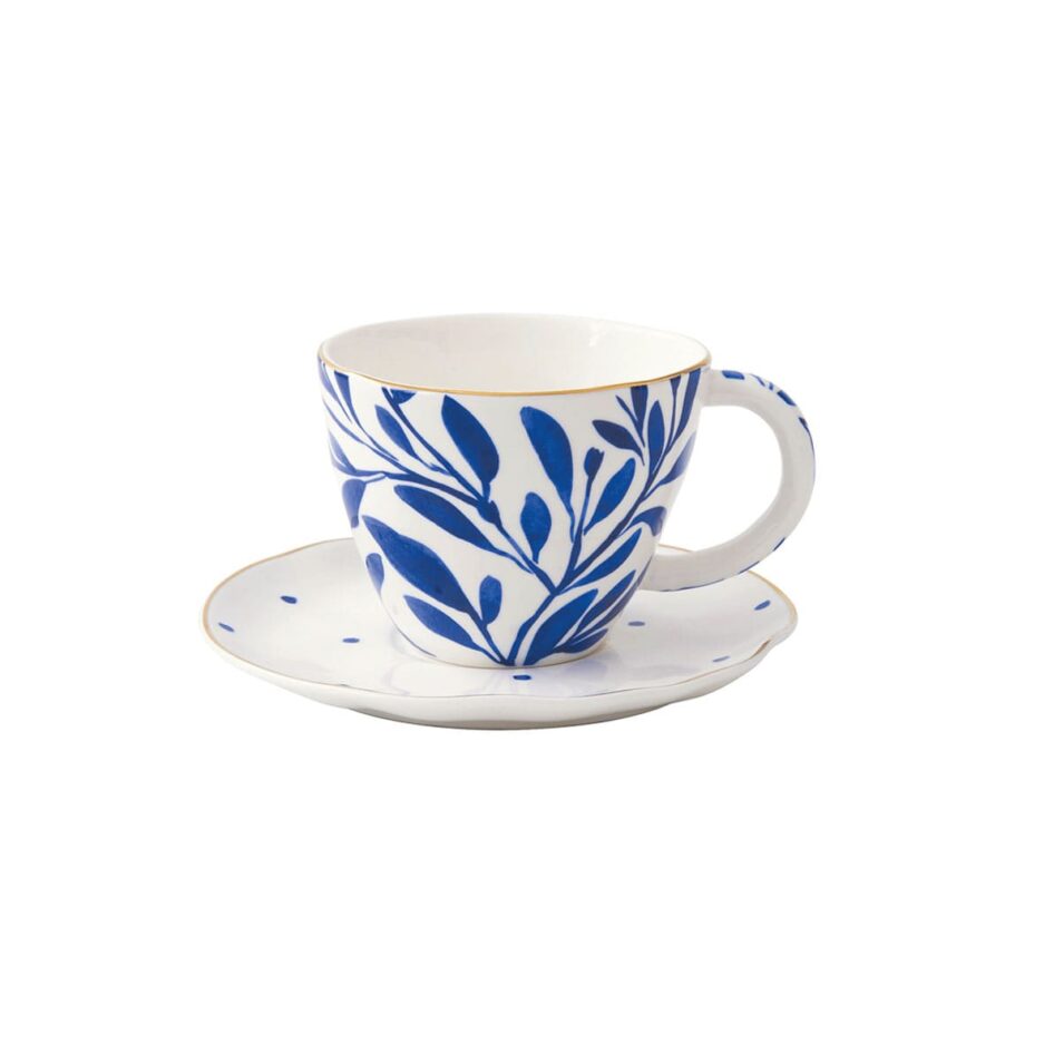 Tazza da the 280 ml con piattino in porcellana ELEGANCE - vers.B