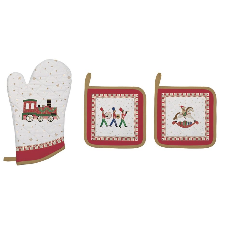 Set guanto e 2 presine POLAR EXPRESS