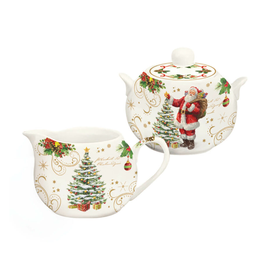 Set porcelain creamer & sugar bowl MAGIC CHRISTMAS