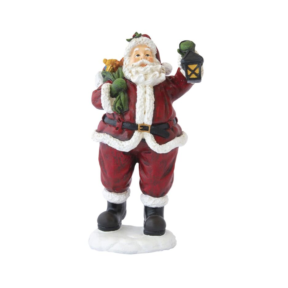 Polyresin Santa Claus figurine with lamp CHRISTMAS FIGURINES