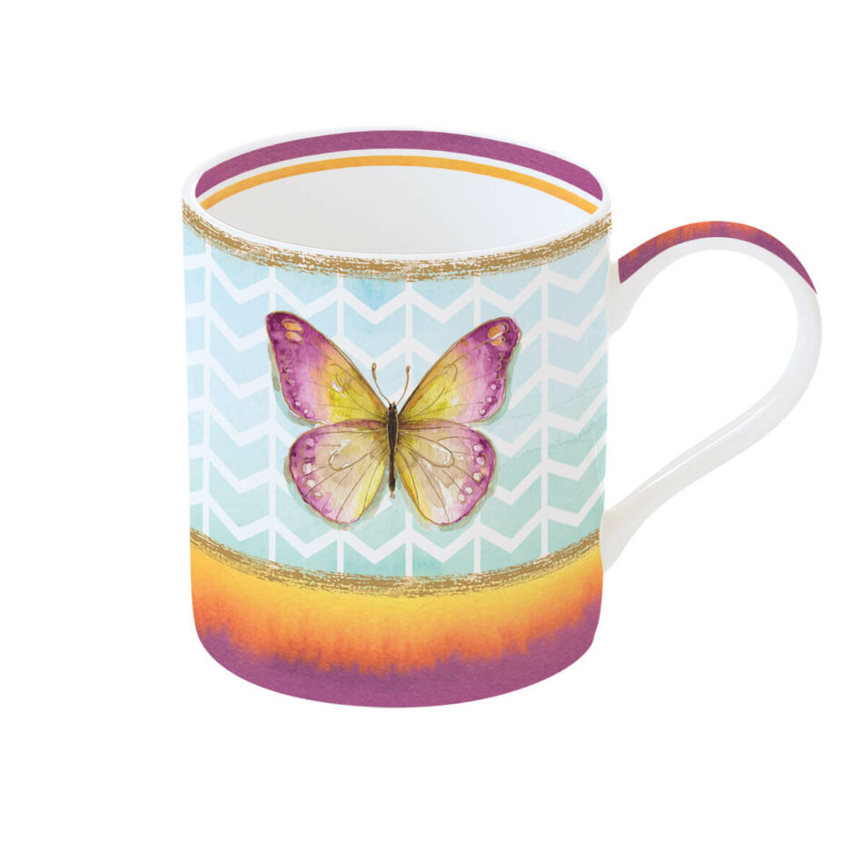 Tasse individuelle en porcelaine de 350 ml dans une boîte BUTTERFLY