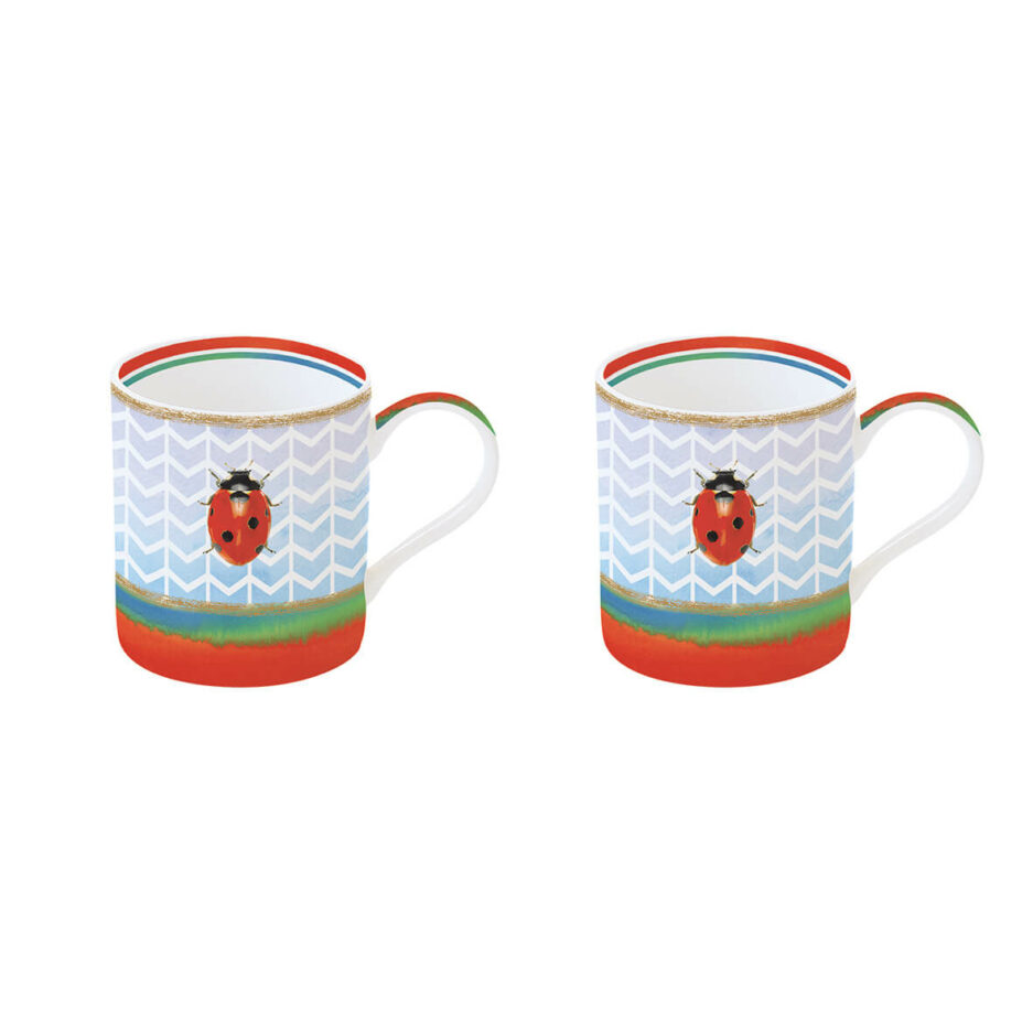 Set 2 tazze 350 ml in porcellana in scatola LADYBUG
